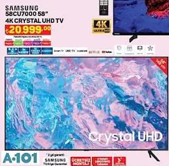 SAMSUNG 58 4K CRYSTAL UHD TV AKILLI TELEVİZYON